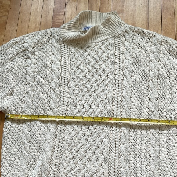 🌼VINTAGE 100% Cotton Brittish vogue cable knit fisherman sweater - Picture 9 of 9